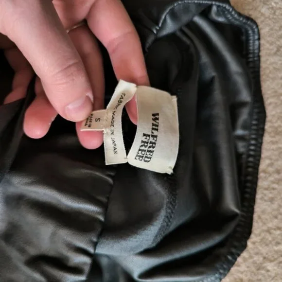 Aritzia Wilfred Free Daria Japanese Fabric High Rise Faux Leather Leggings S - Picture 4 of 9